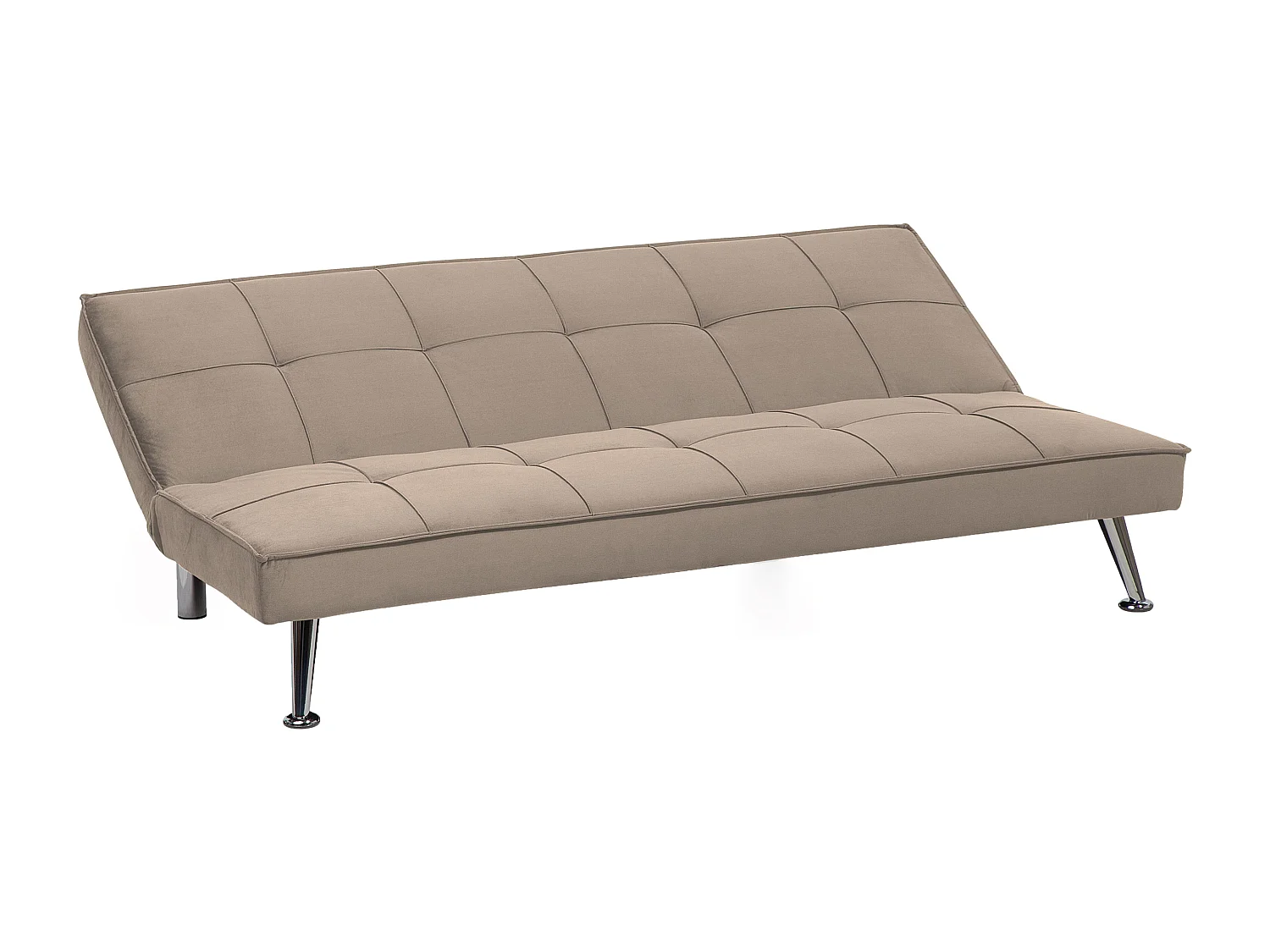 3-Sitzer Sofa mit Schlaffunktion Stoff sandbeige Schlafsofa ohne Armlehnen Hasle II