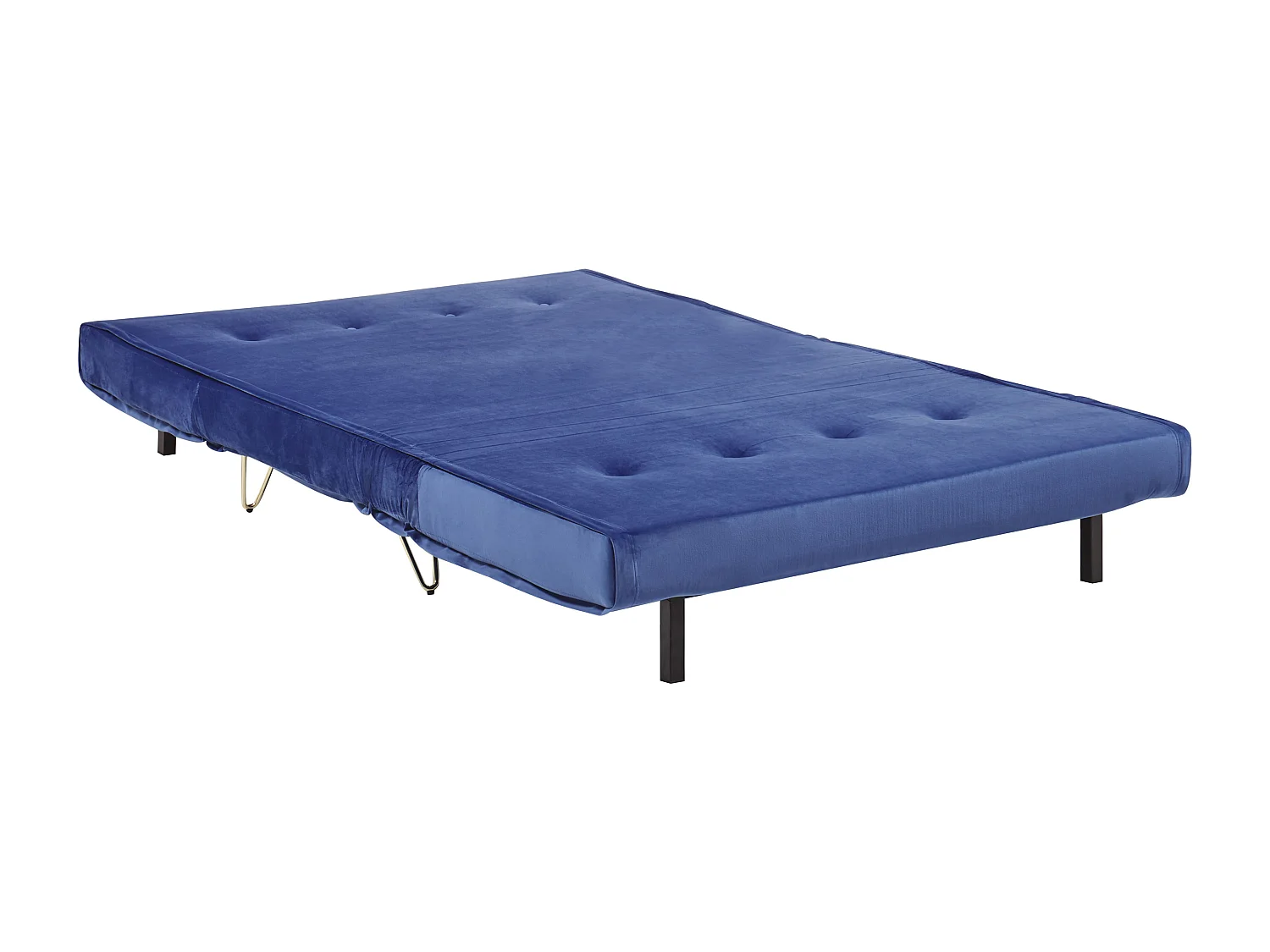 2-Sitzer Sofa marineblau Samtstoff mit Schlaffunktion und Zierkissen Vestfold