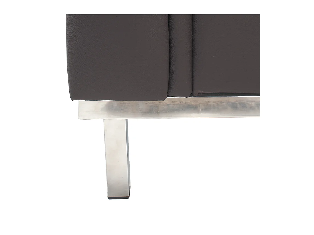 Ecksofa OSLO Echtleder Braun 4-Sitzer rechtsseitig