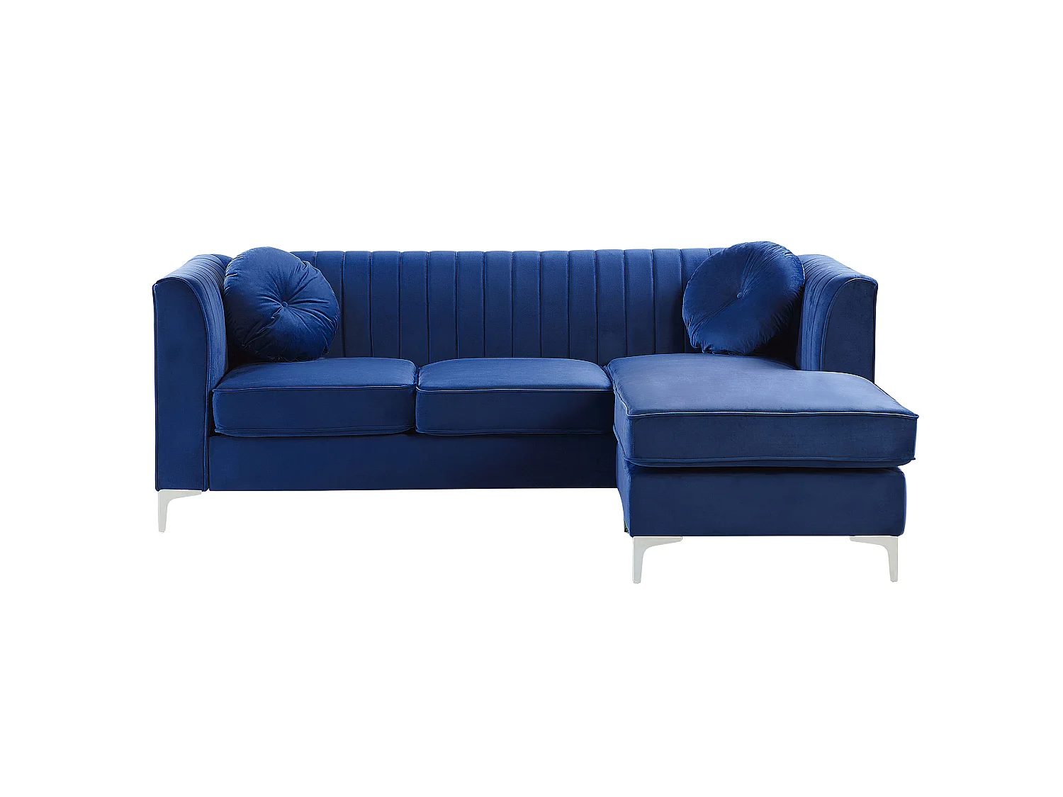 Narożnik TIMRA Welur Granatowy dla 3 osób Lewostronny