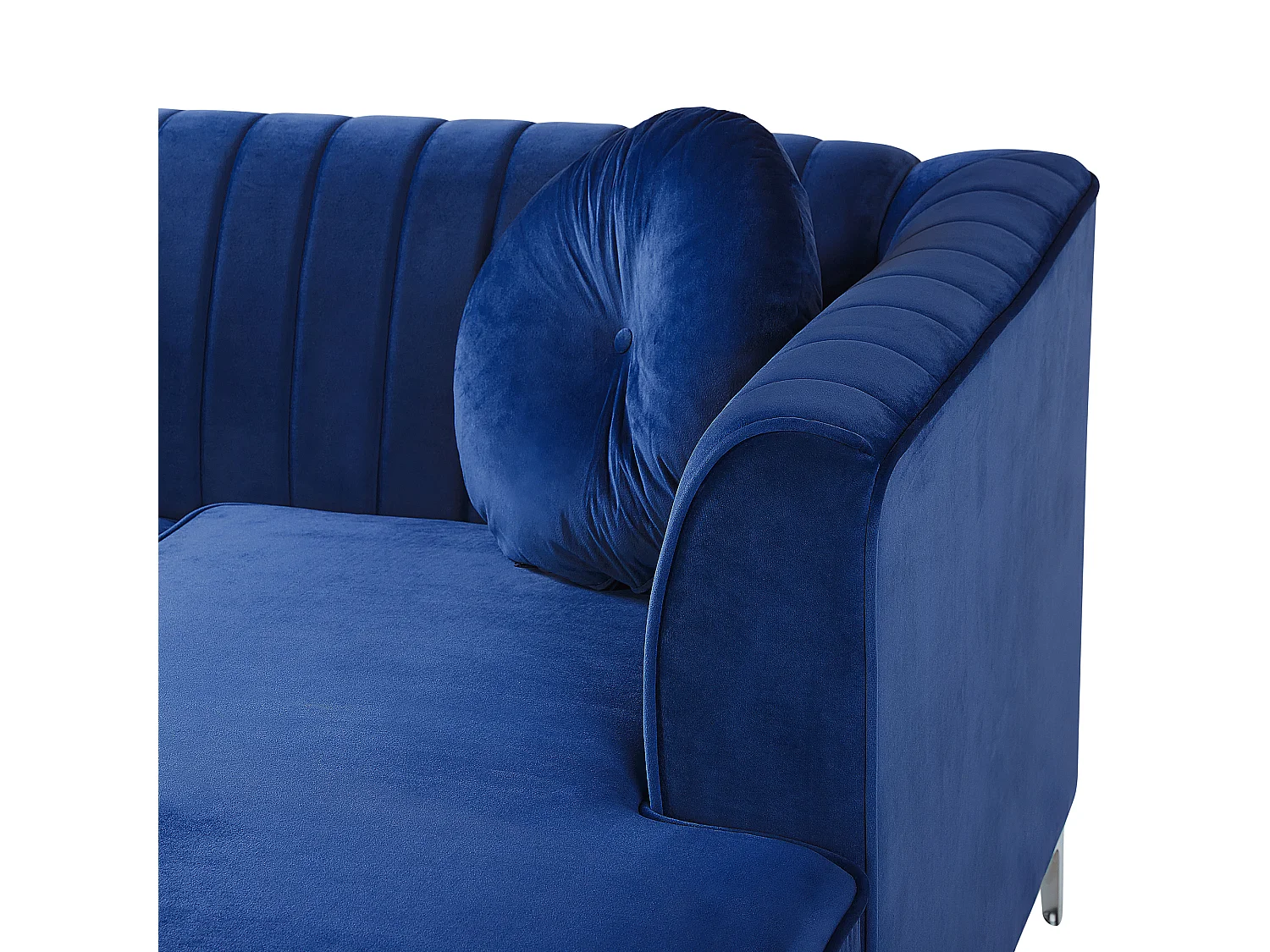 Canapé d'Angle - Timra - Côté Gauche, en Velours, Bleu