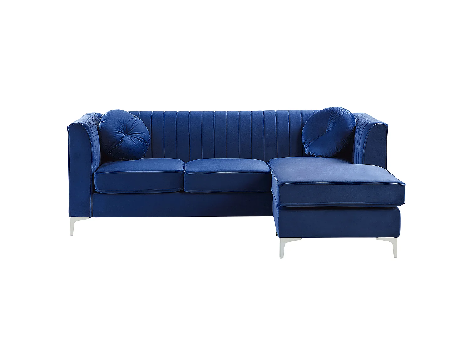 Hoekbank TIMRA Fluweel Marineblauw 3-zitter Linkerzijde