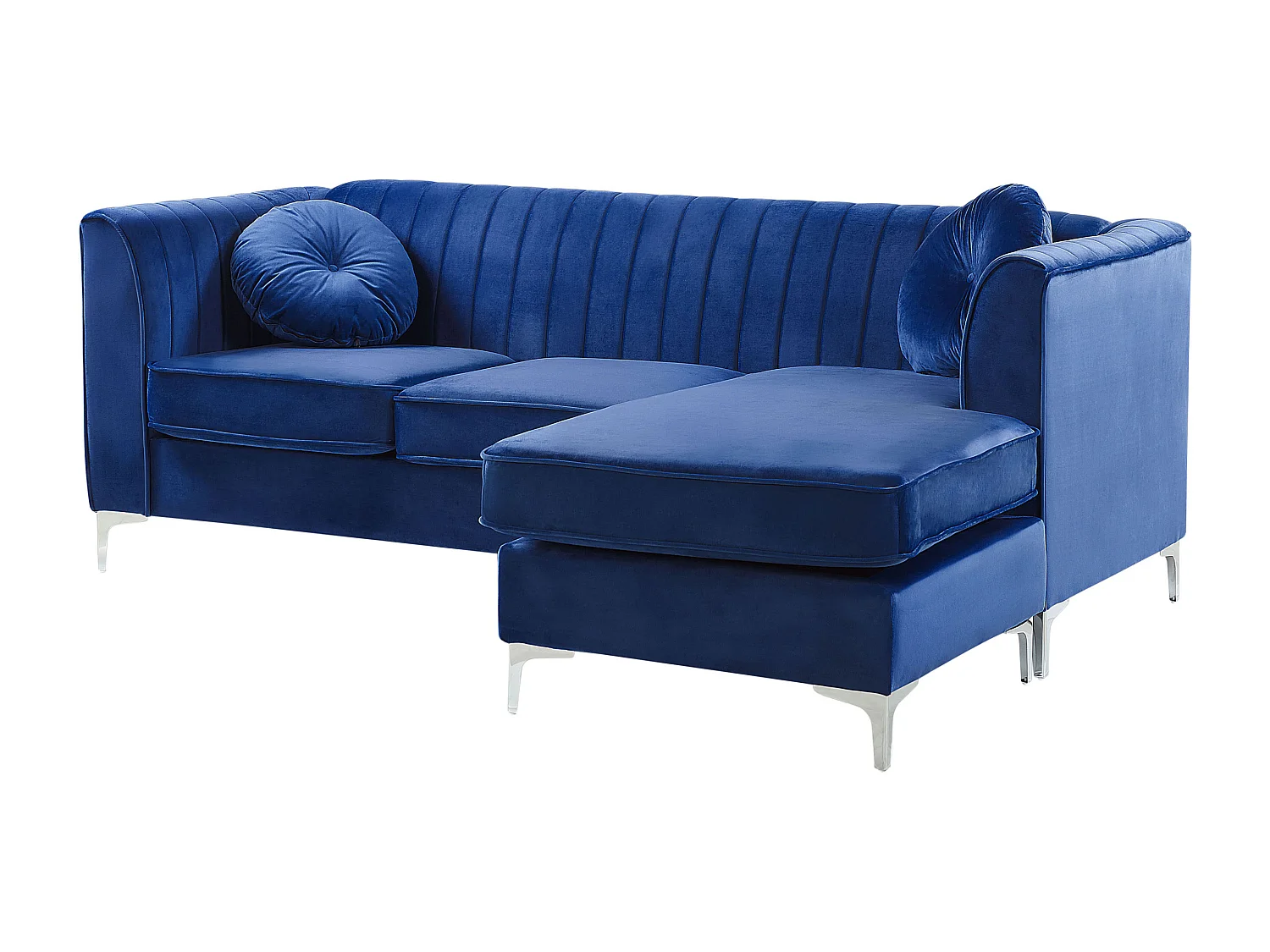 Hoekbank TIMRA Fluweel Marineblauw 3-zitter Linkerzijde