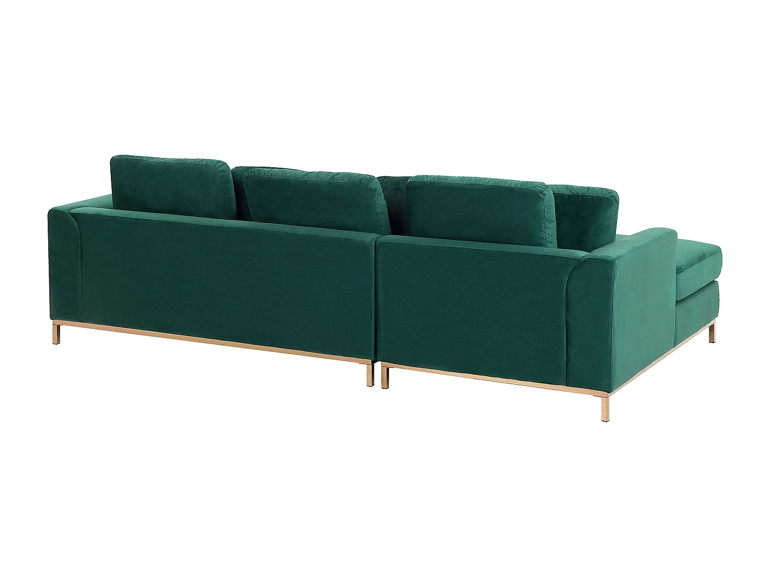 Canapé Angle à gauche en Velours Vert et Pouf Ottoman Housses Amovibles Oslo