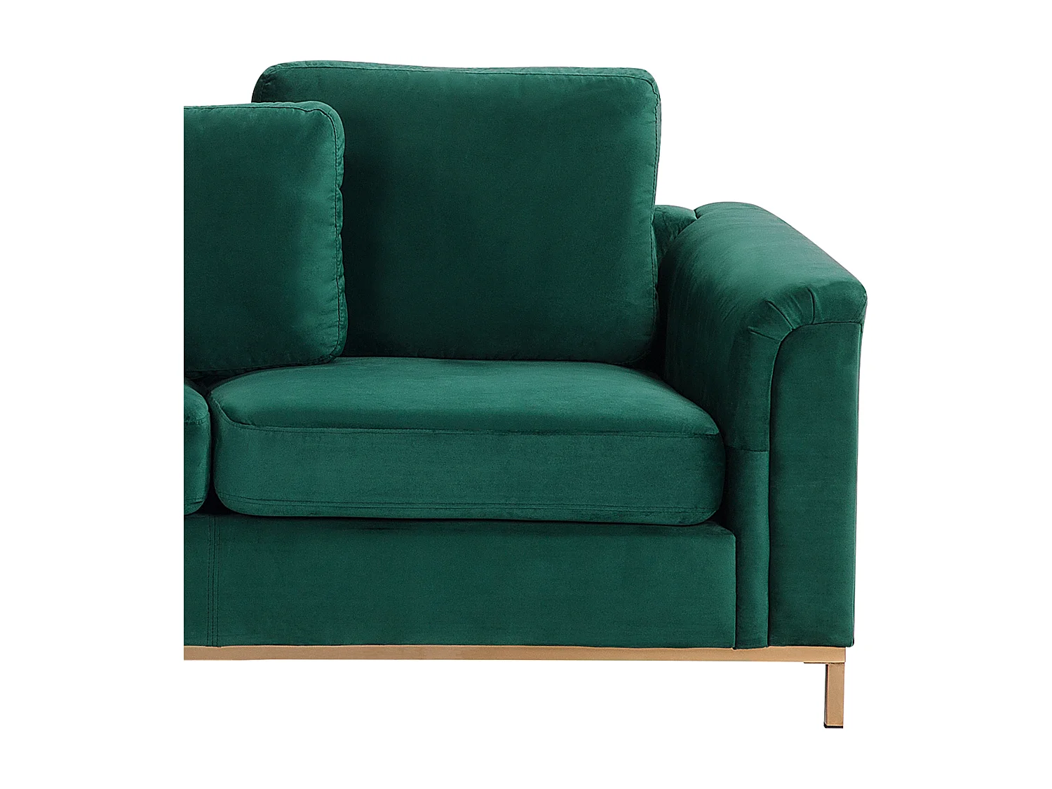 Canapé Angle à gauche en Velours Vert et Pouf Ottoman Housses Amovibles Oslo