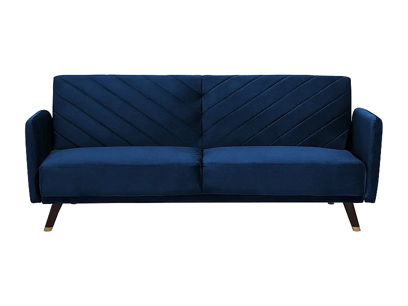 Sofa rozkładana SENJA Welur Granatowy dla 3 osób