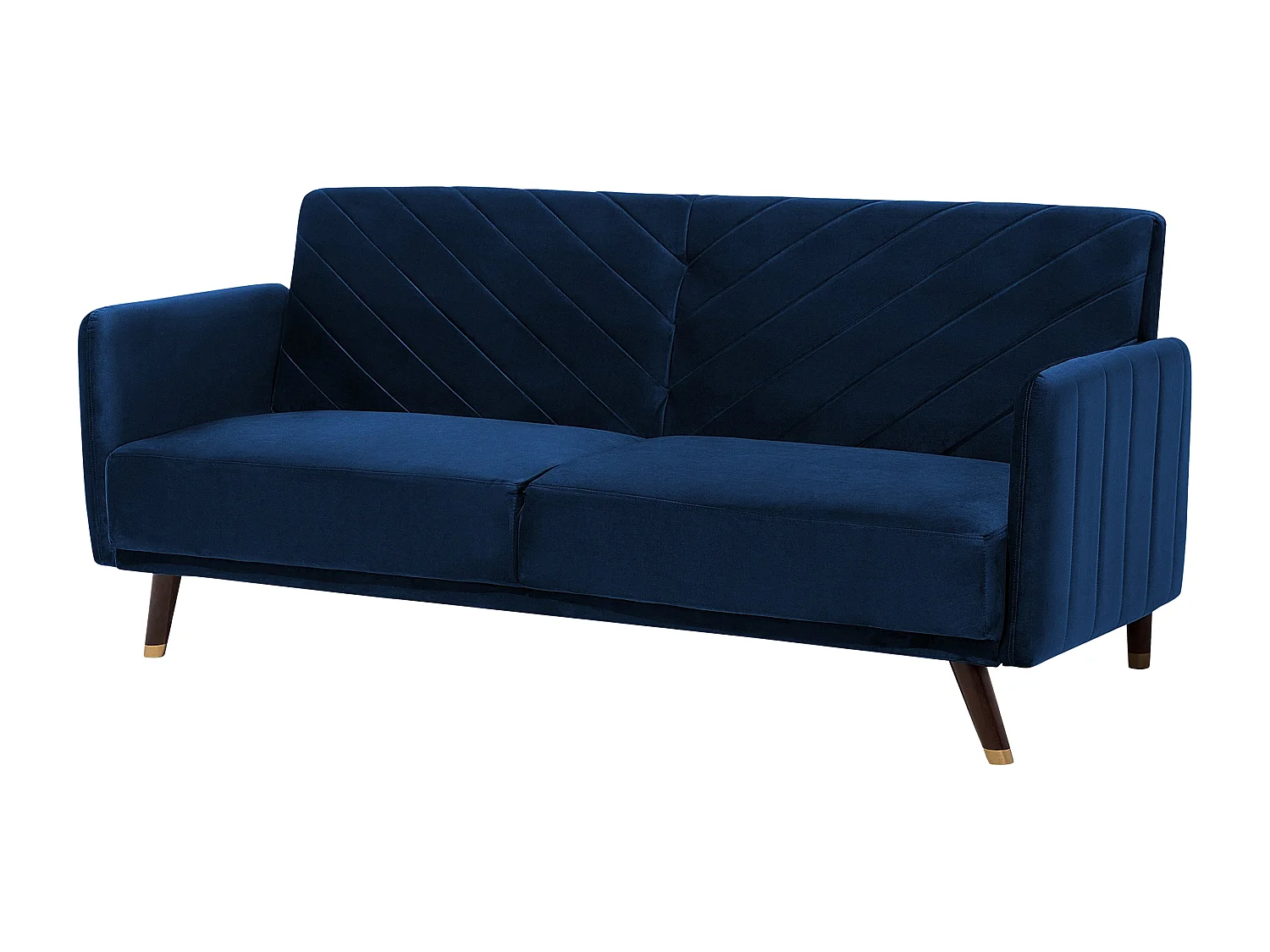 Praktisches Sofa klappbar mit Armlehnen Samtstoff dunkelblau Senja