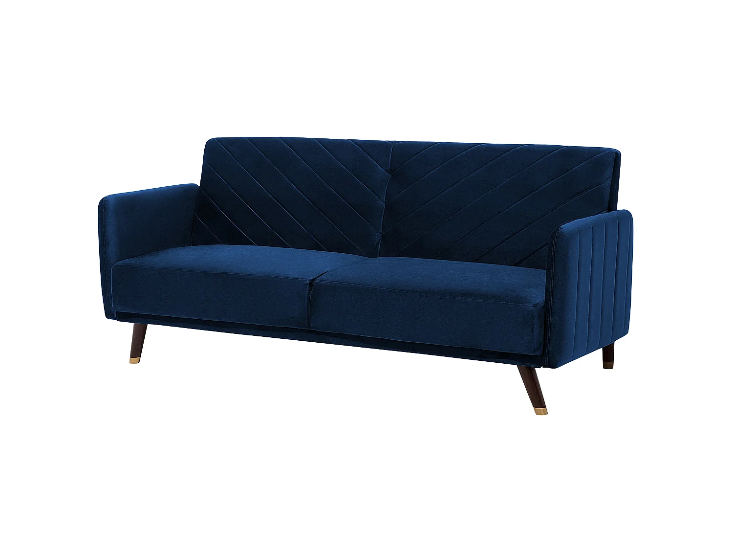 Schlafsofa SENJA Samtstoff Marineblau 3-Sitzer