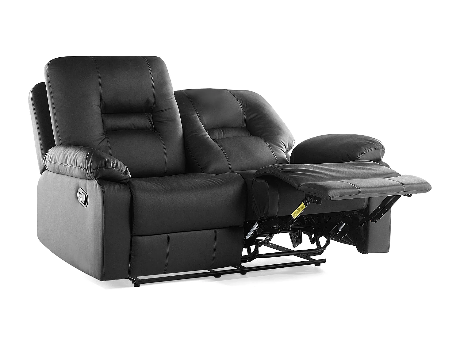 Sofa manuell verstellbar BERGEN Kunstleder Schwarz 2-Sitzer