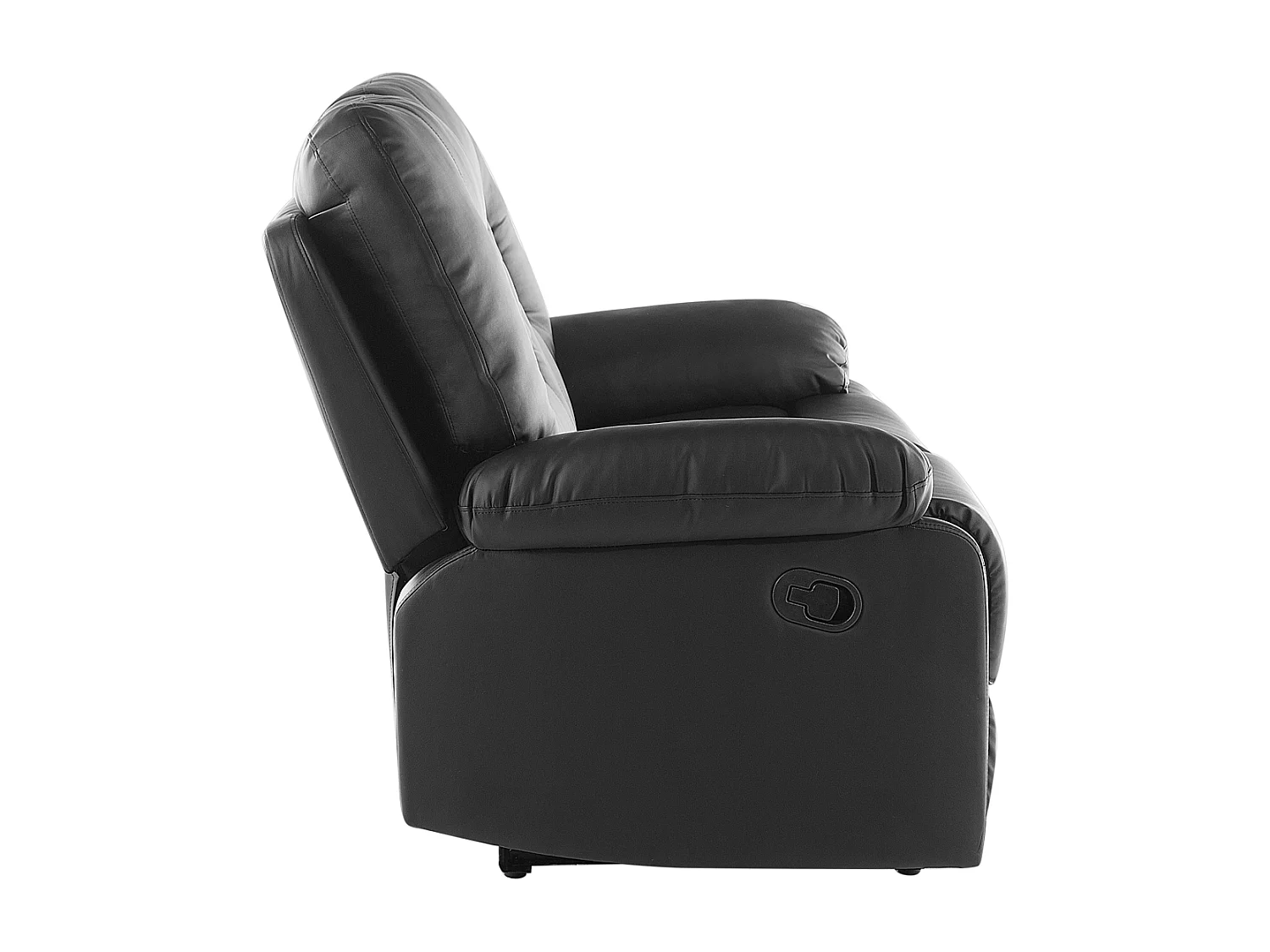 Sofa manuell verstellbar BERGEN Kunstleder Schwarz 2-Sitzer