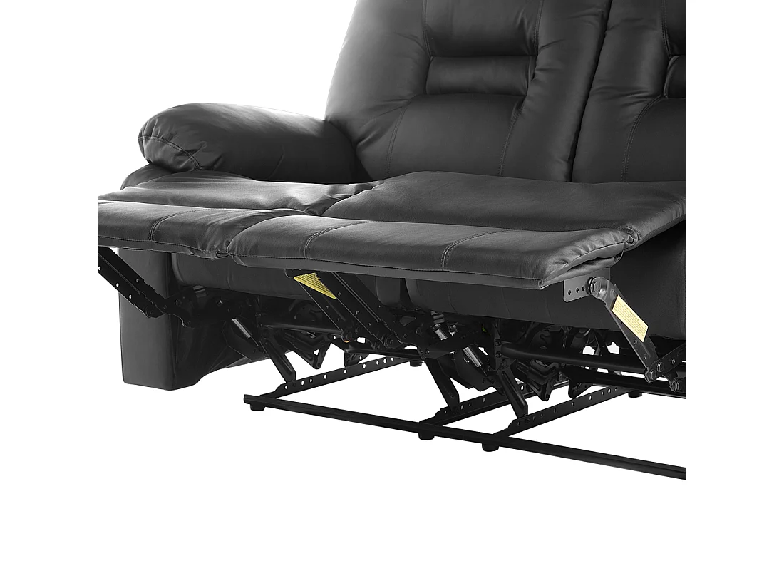 Sofa manuell verstellbar BERGEN Kunstleder Schwarz 2-Sitzer