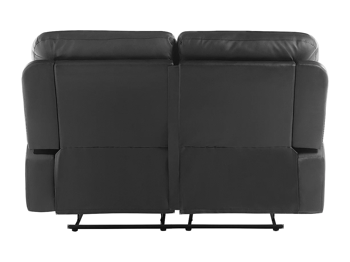 Sofa z manualną funkcją relaksu BERGEN Ekoskóra Czarny dla 2 osób