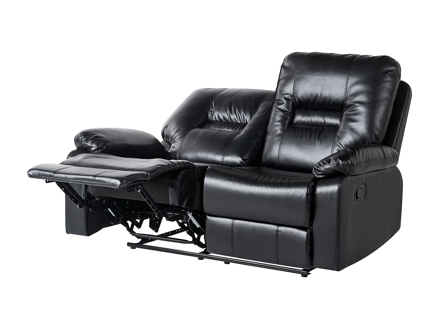 Canapé relax manuel 2 places BERGEN Cuir PU Noir