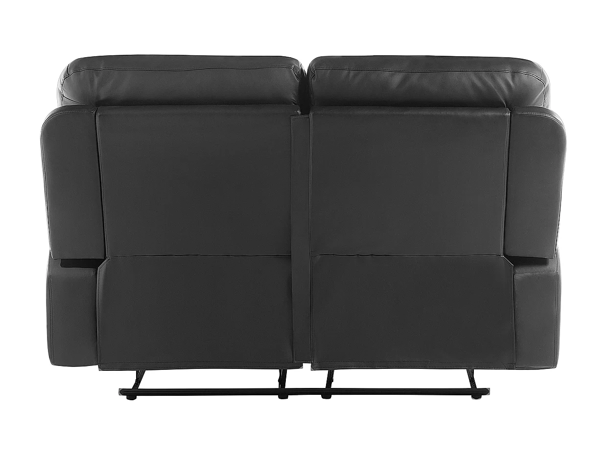 Canapé relax manuel 2 places BERGEN Cuir PU Noir