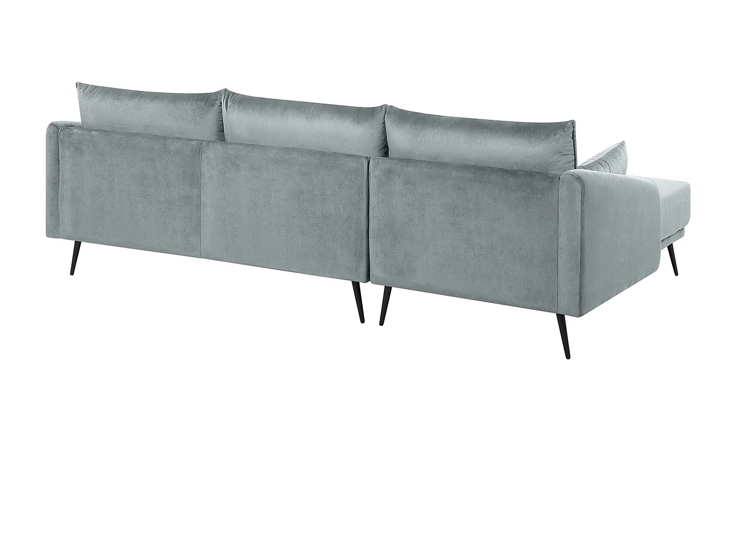 Canapé d'Angle - Varde - en Velours Gris avec LED Moderne pour 3 Personnes