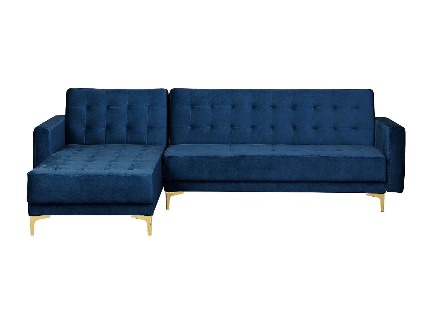 Sofá-cama de canto modular ABERDEEN Veludo Azul marinho 4 lugares à direita