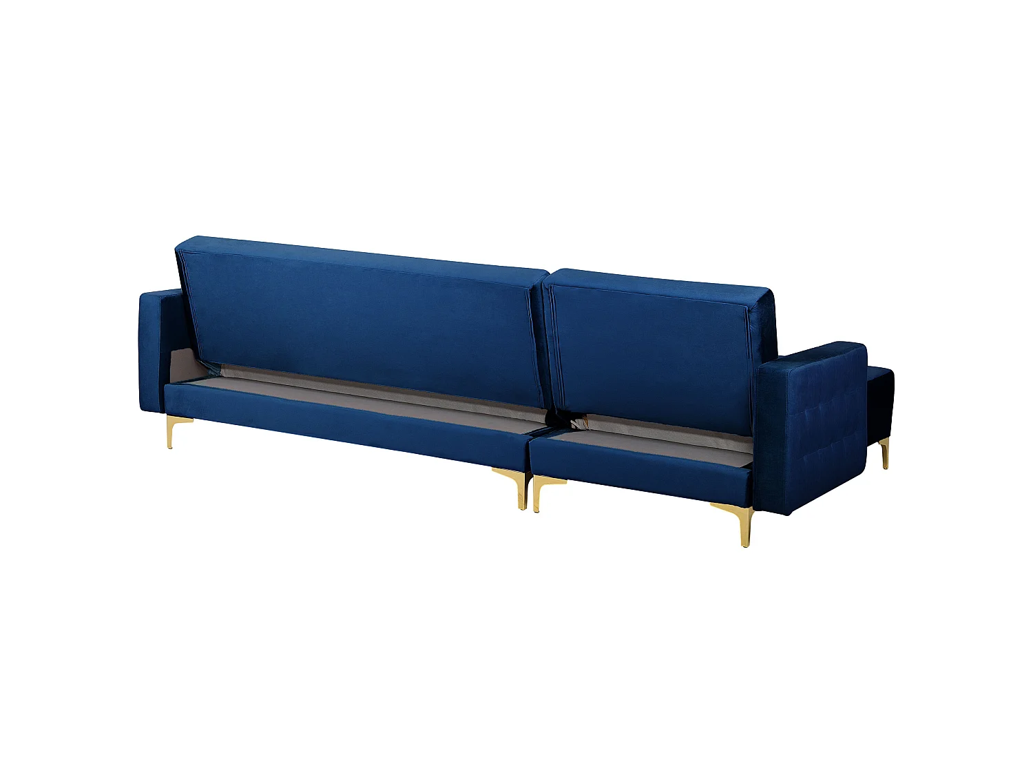 Modulaire hoekslaapbank ABERDEEN Fluweel Marineblauw 4-zitter Rechterzijde