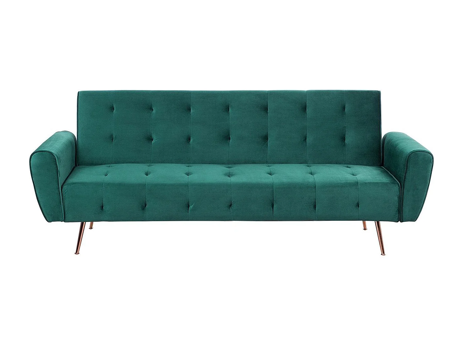 Divano letto SELNES Velluto Verde smeraldo 3 posti