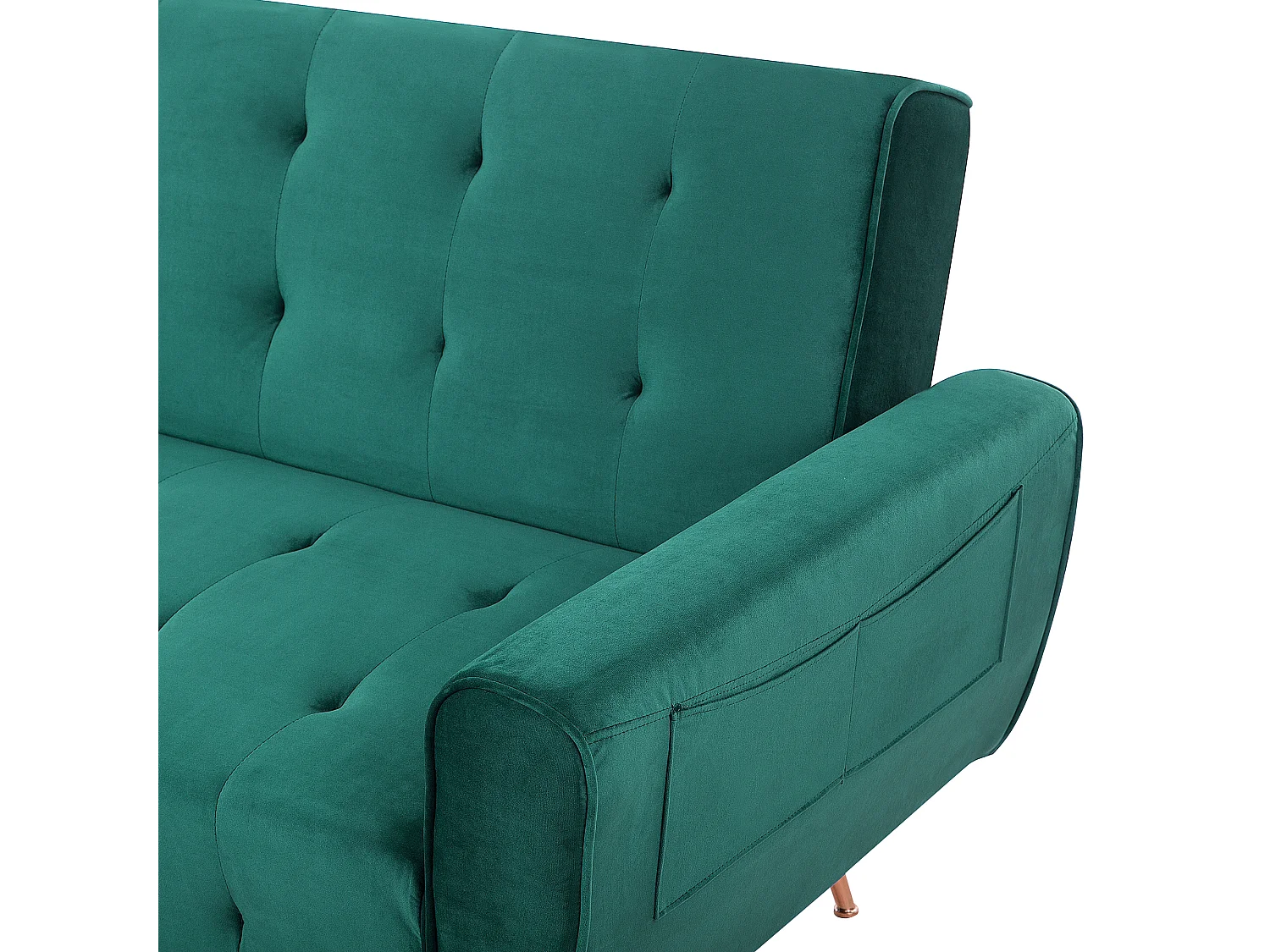 Canapé-lit 3 places SELNES Velours Vert émeraude