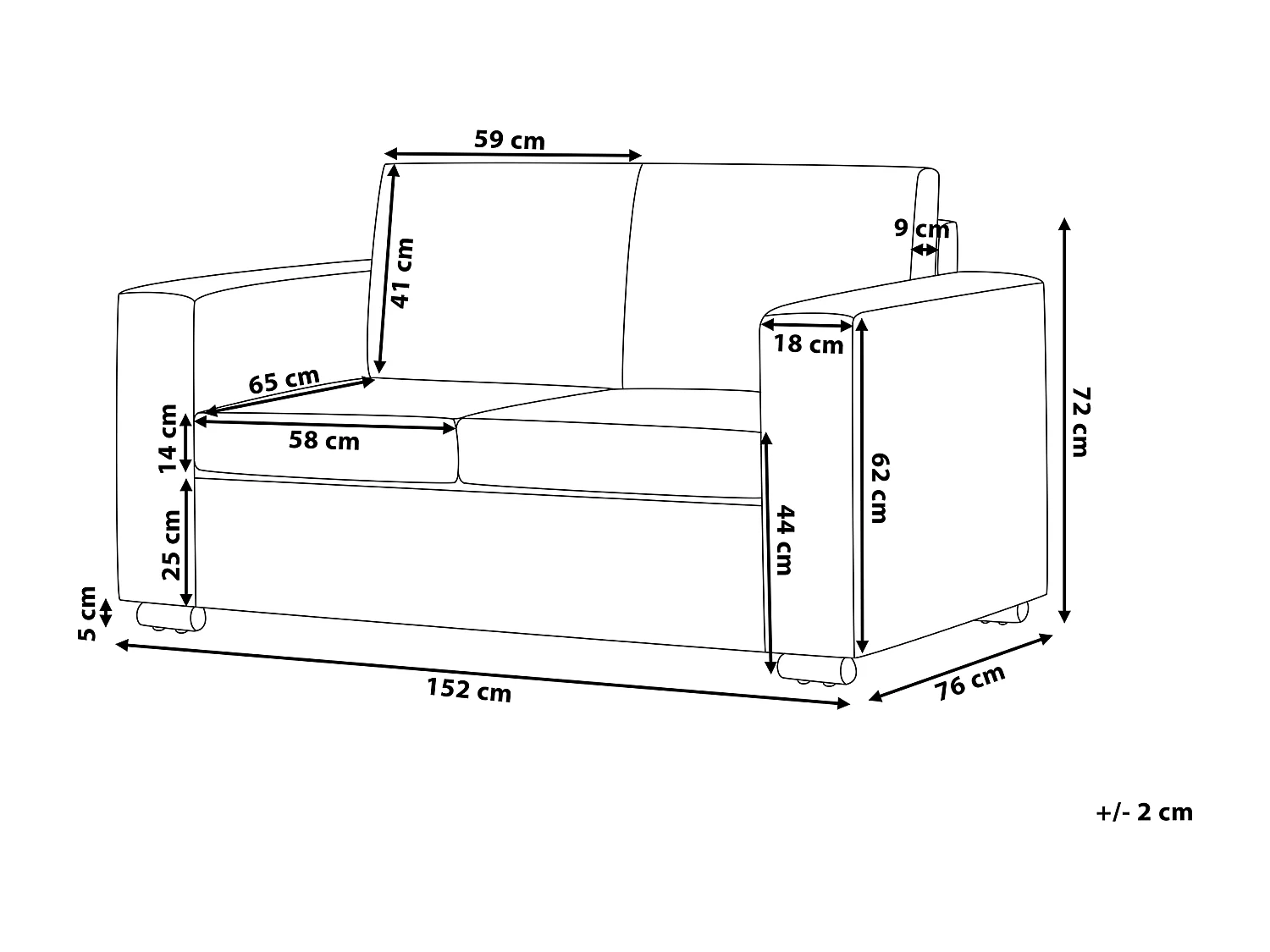Canapé 2 places HELSINKI Cuir Blanc