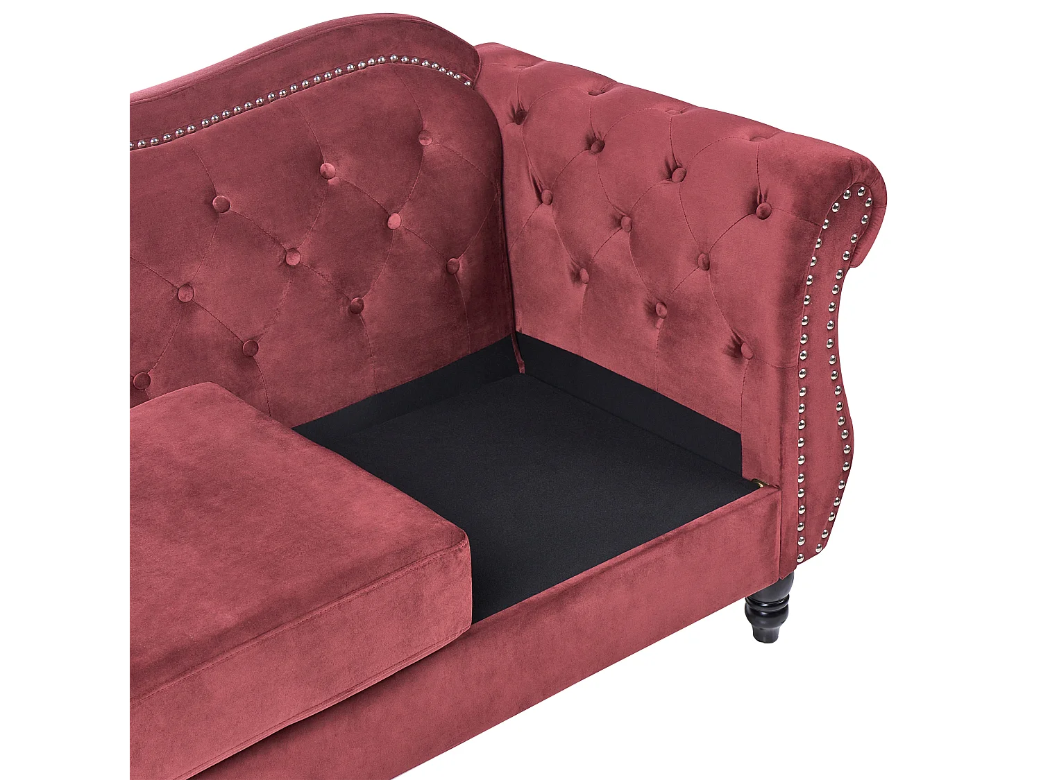 Canapé 3 places SKIEN Velours Rouge foncé