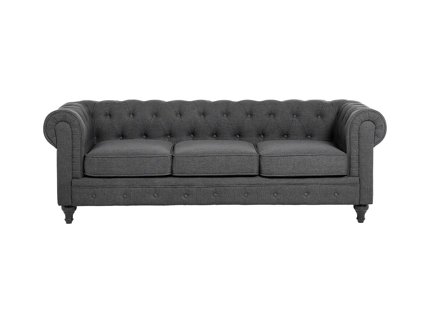 Canapé 3 places CHESTERFIELD Tissu Gris