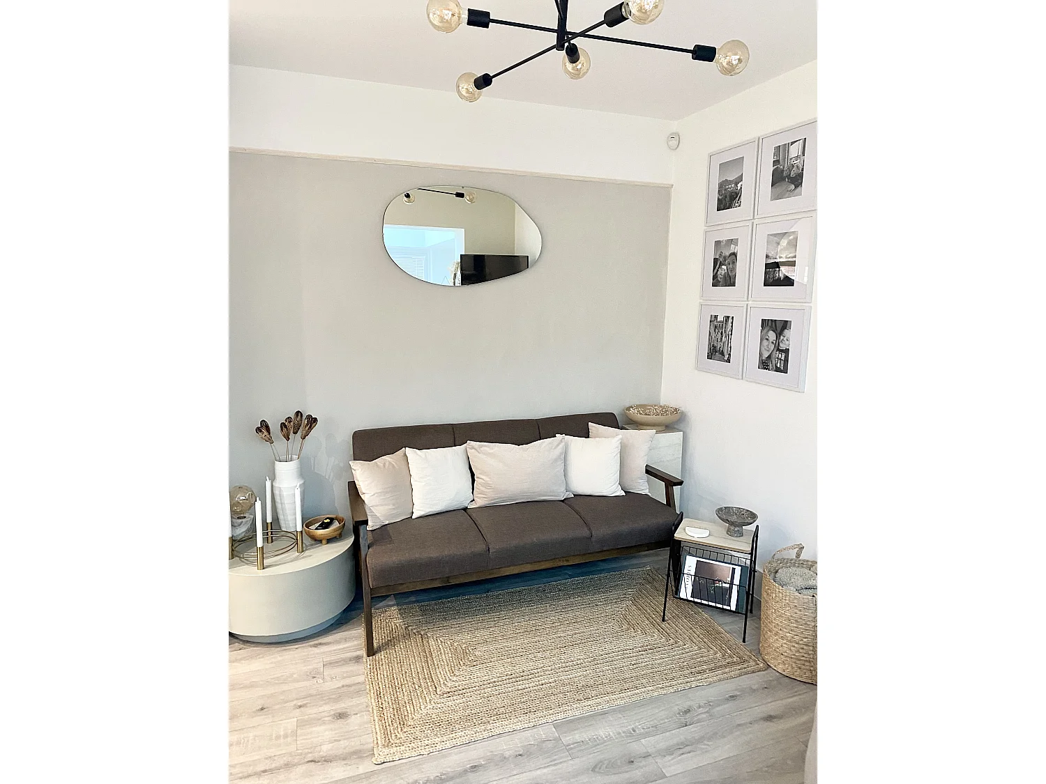 Sofa ASNES Stoff Braun 3-Sitzer