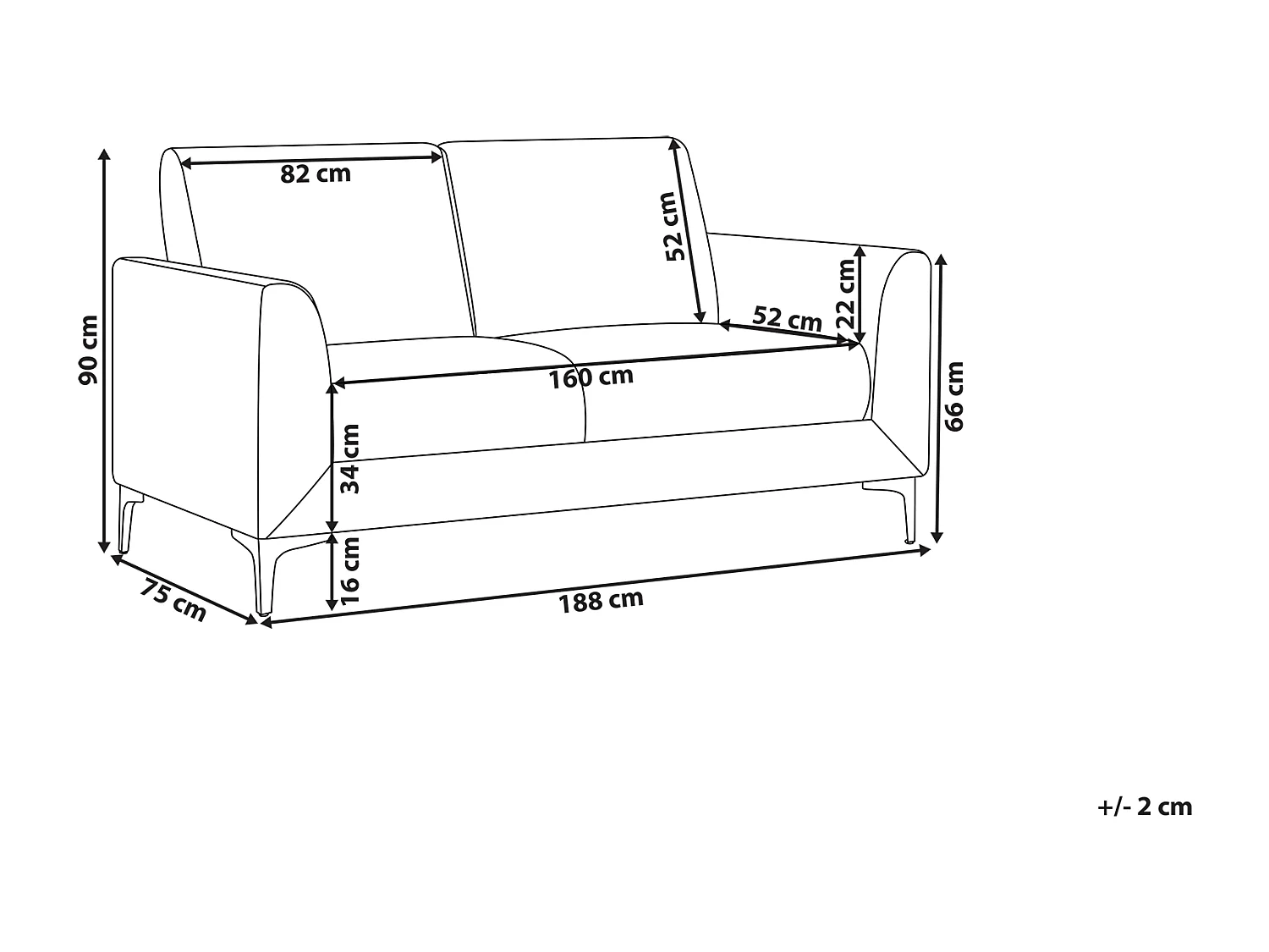 Sofa FENES Welur Granatowy dla 3 osób