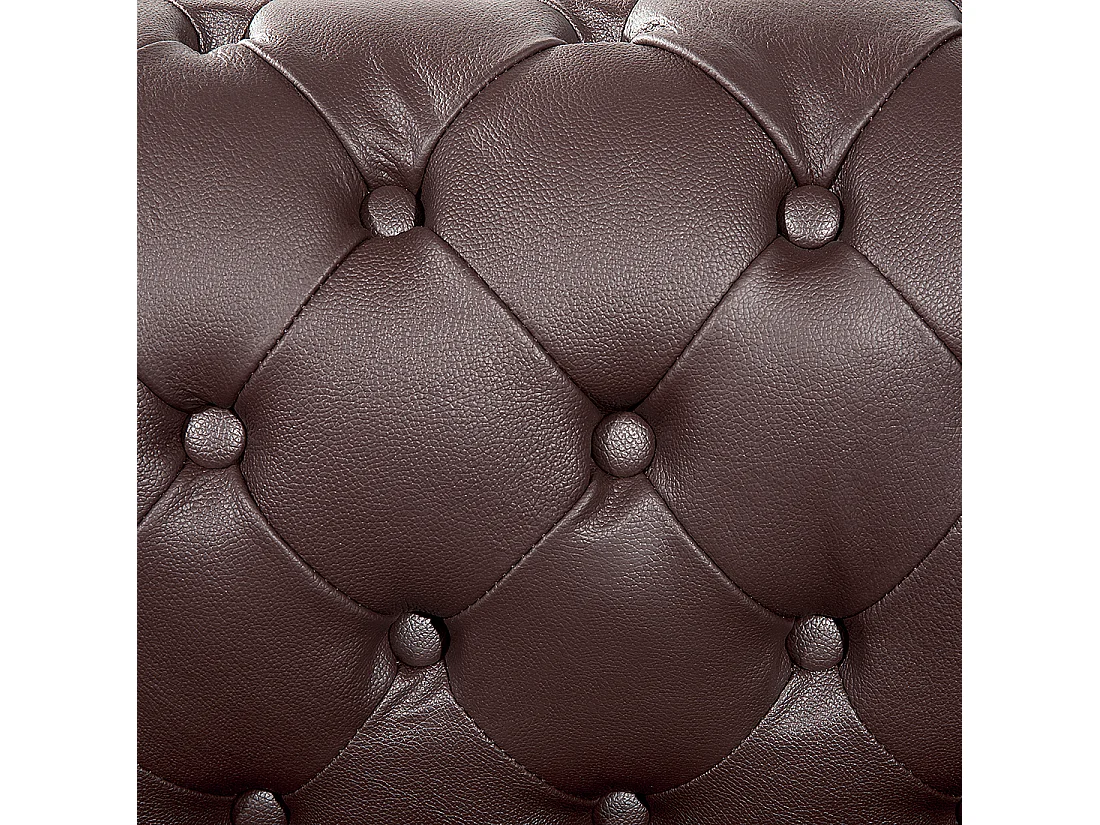 Sofá CHESTERFIELD Pele Castanho 3 lugares