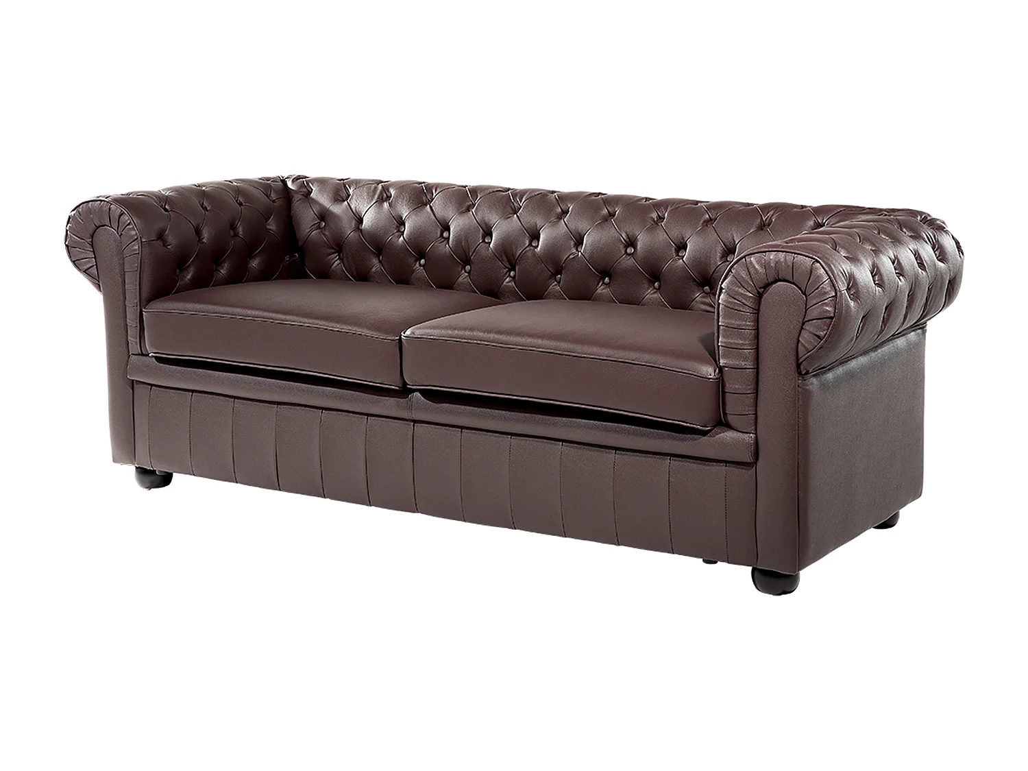 Canapé 3 places CHESTERFIELD Cuir Marron