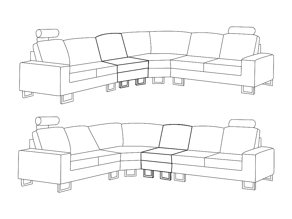 Narożnik STOCKHOLM Beżowy dla 6 osób Prawostronny