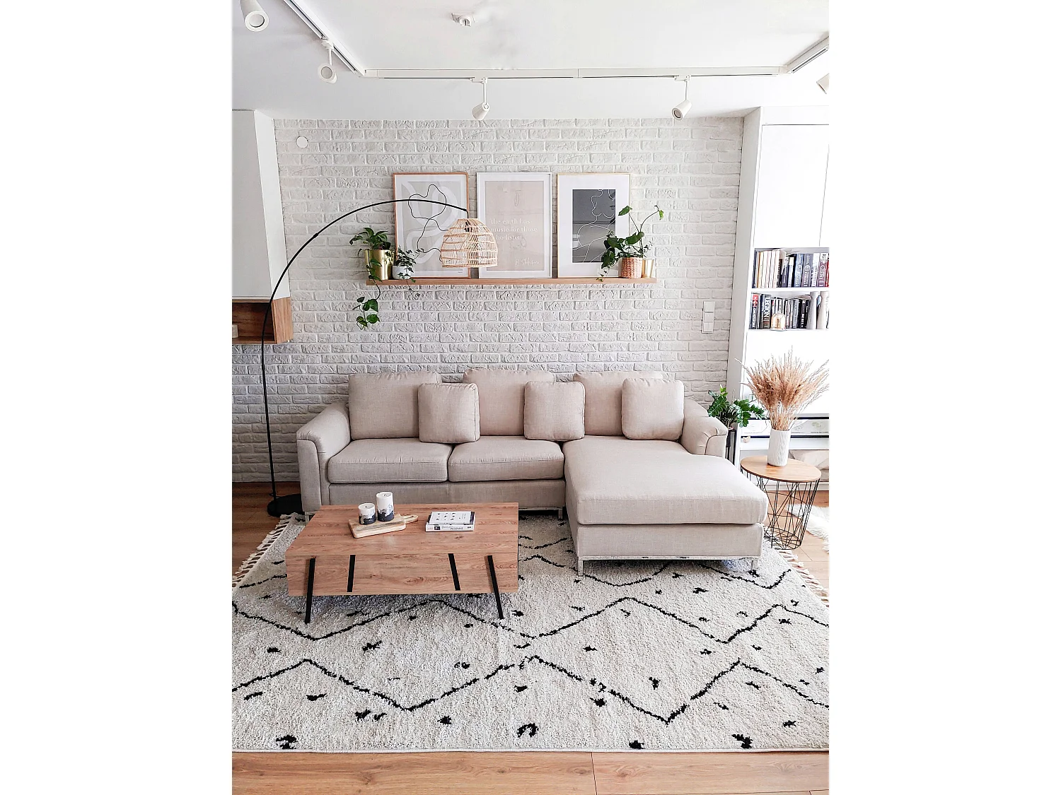 Canapé d'angle 4 places en coton matelasse beige OSLO