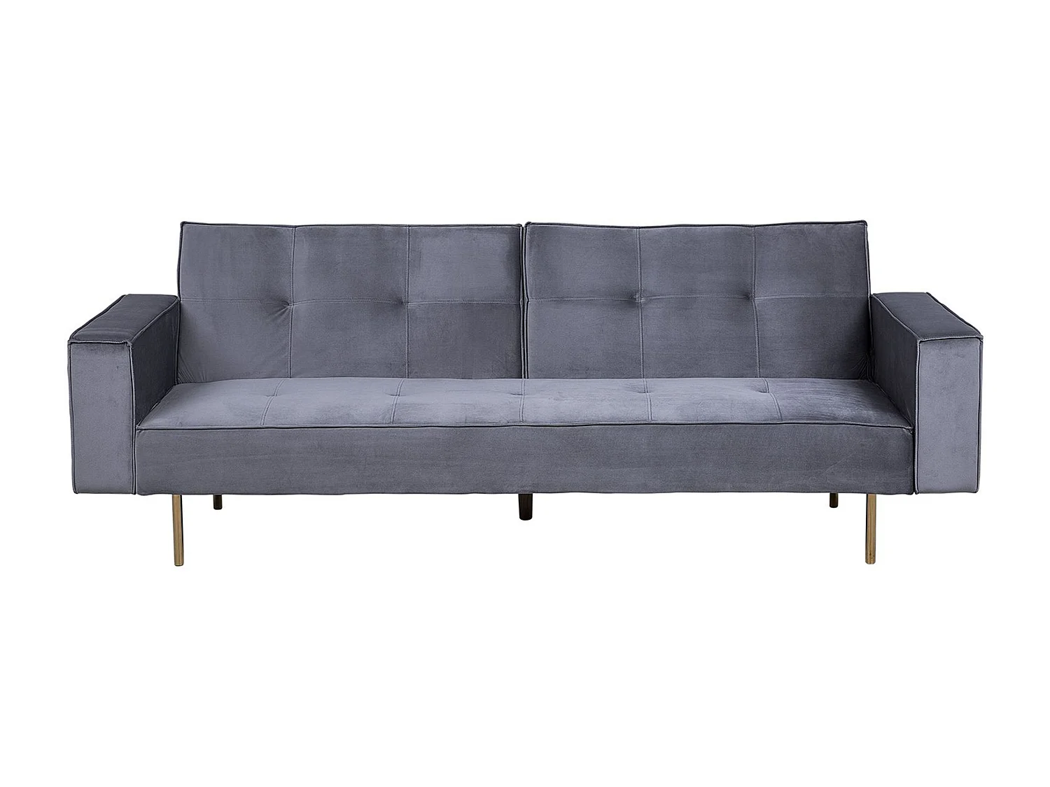 Schlafsofa VISNES Samtstoff Grau 3-Sitzer