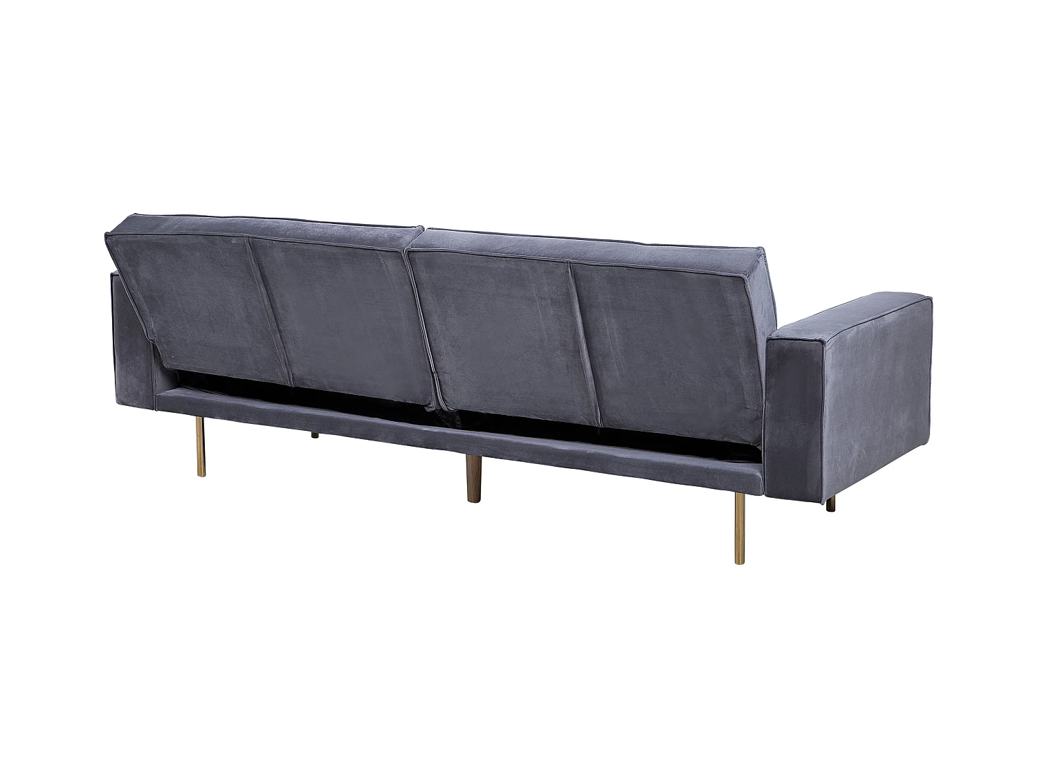 Divano letto VISNES Velluto Grigio 3 posti