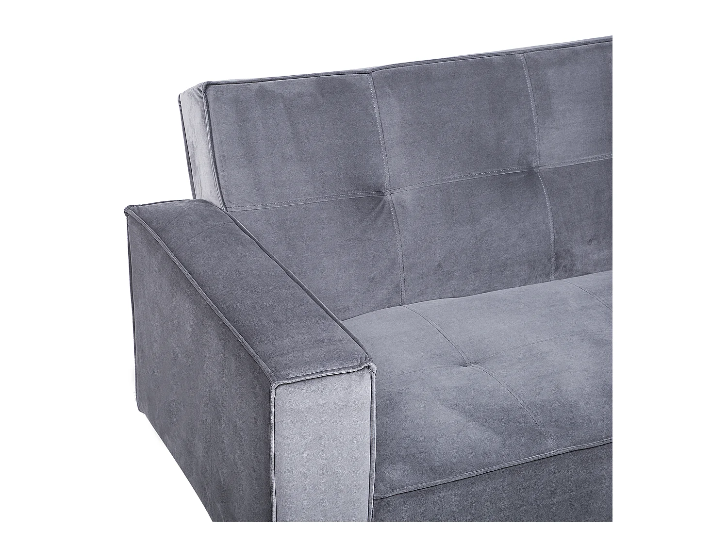 Divano letto VISNES Velluto Grigio 3 posti