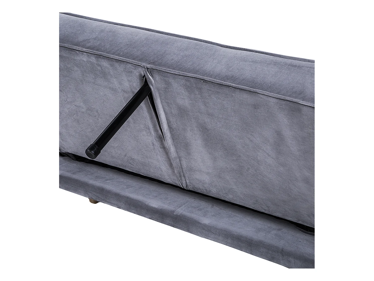 Divano letto VISNES Velluto Grigio 3 posti