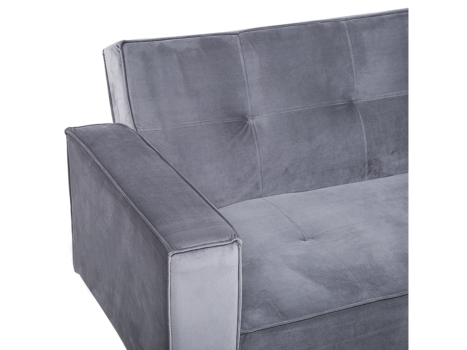 Slaapbank VISNES Fluweel Grijs 3-zitter