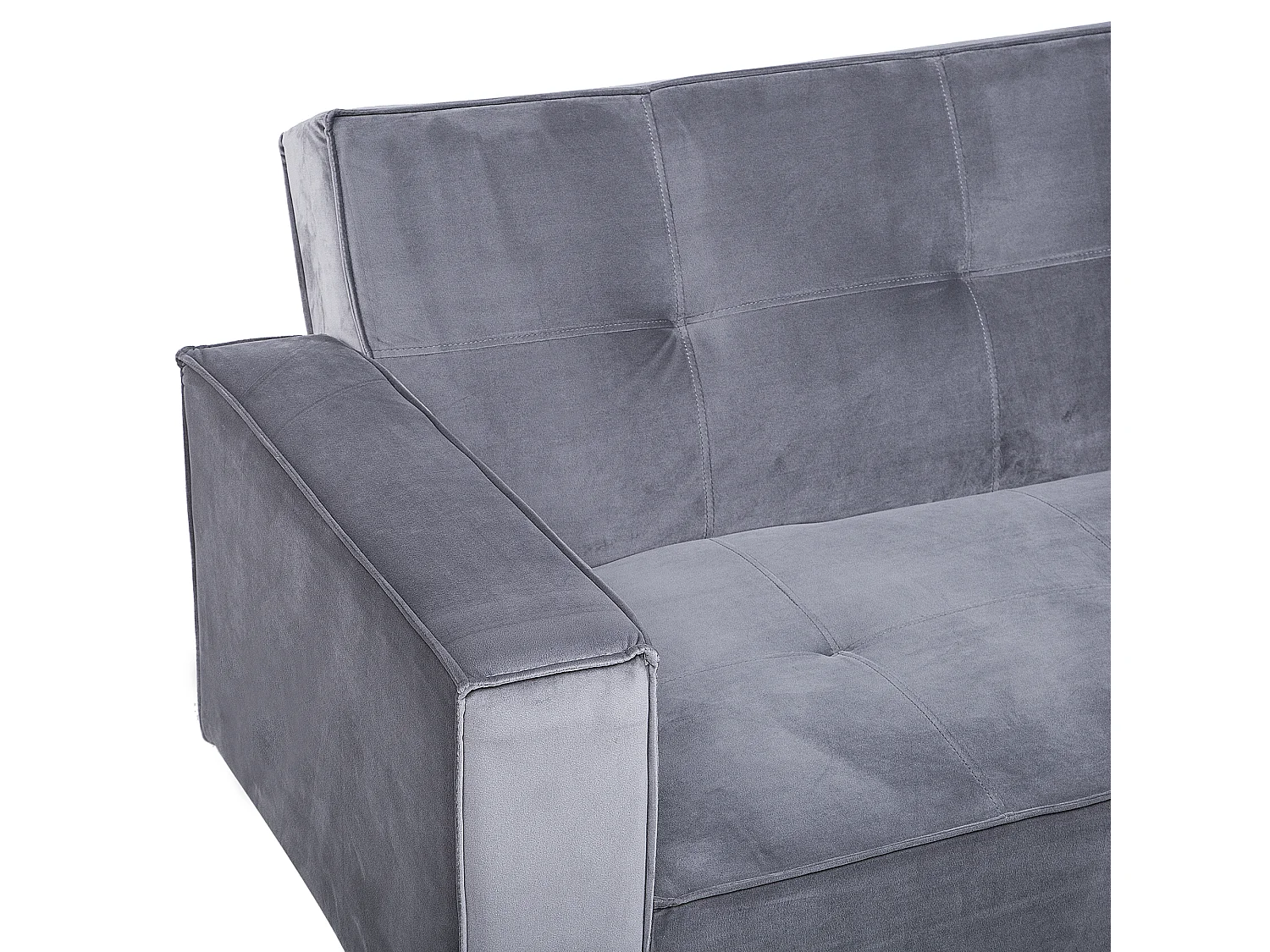 Canapé convertible clic-clac 3 places en velours gris VISNES