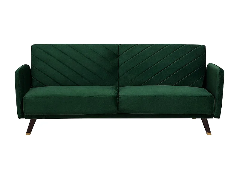 Divano letto SENJA Velluto Verde smeraldo 3 posti