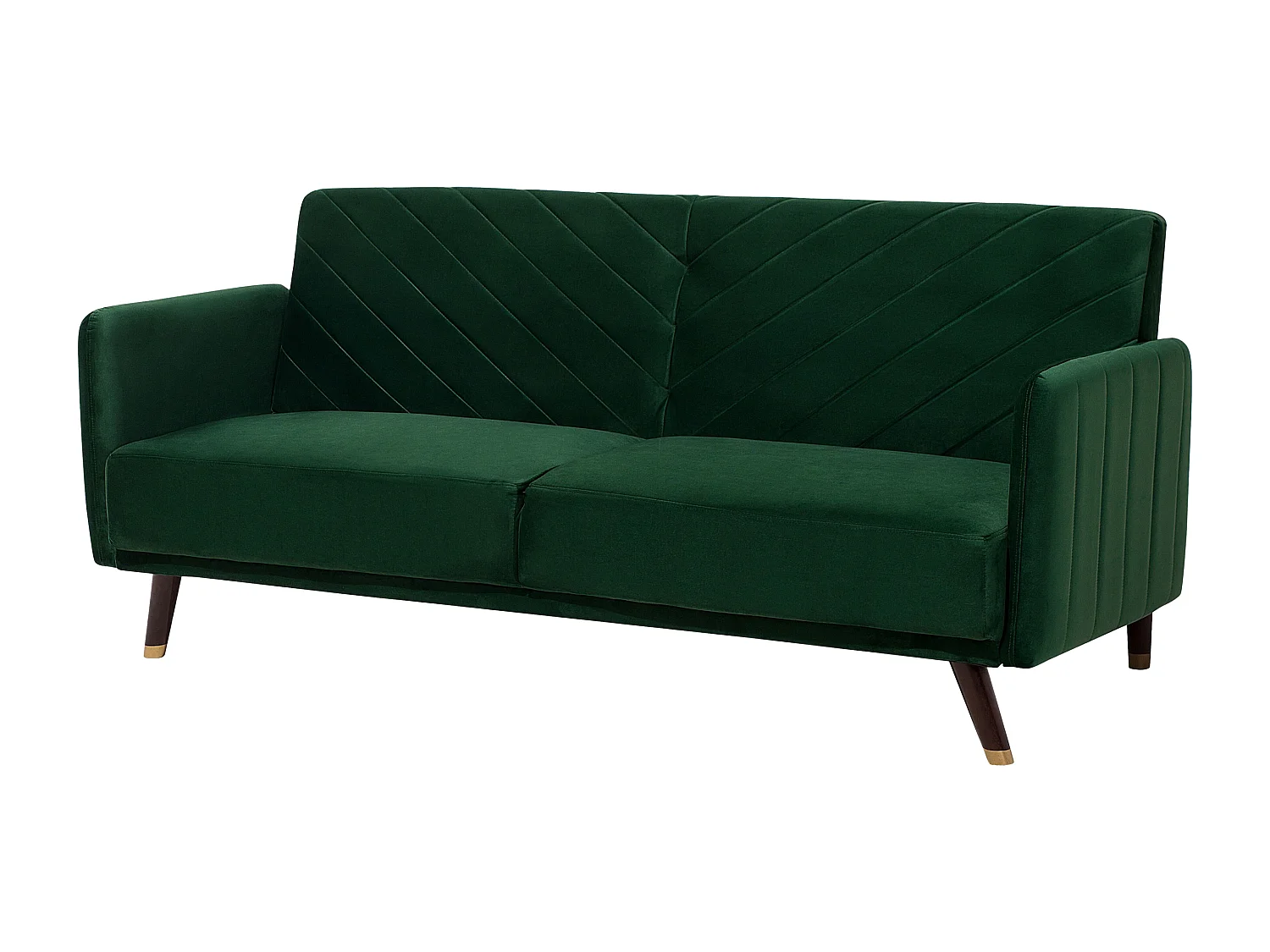 Schlafsofa SENJA Samtstoff Smaragdgrün 3-Sitzer