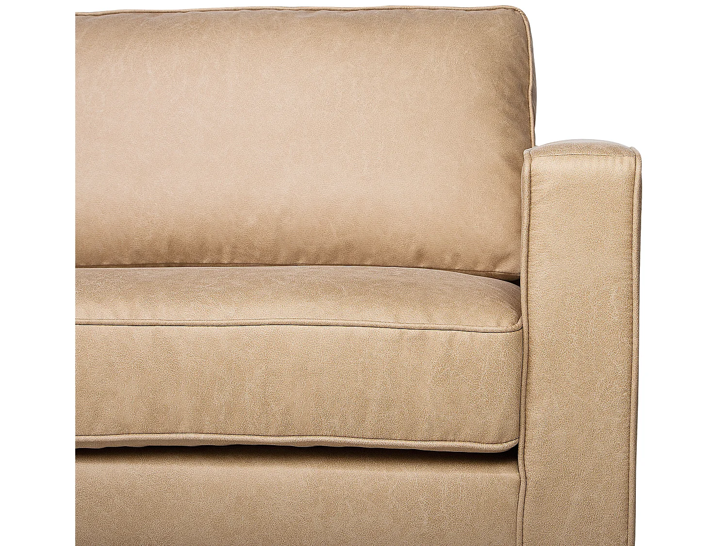 Sofá SAVALEN Pele sintética Creme 3 lugares