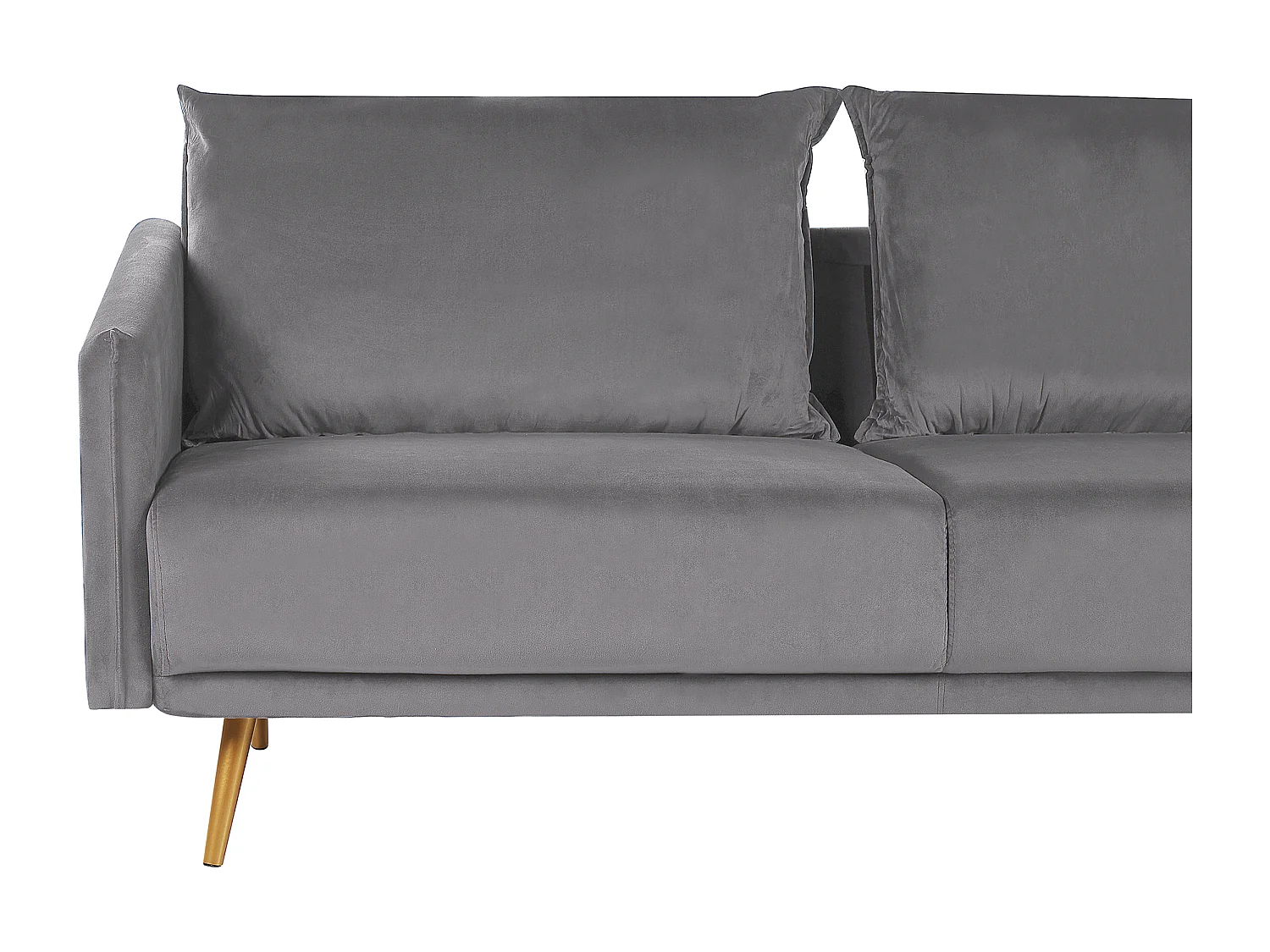 Modernes 3er Retro-Sofa aus Samtstoff in Grau Maura