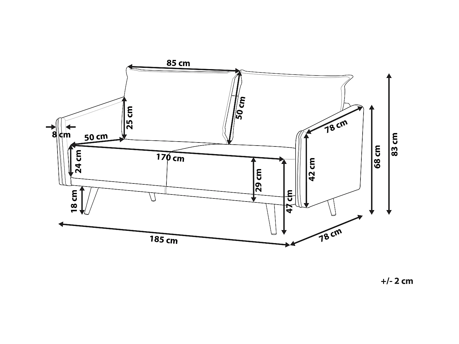 Bank MAURA Fluweel Grijs 3-zitter