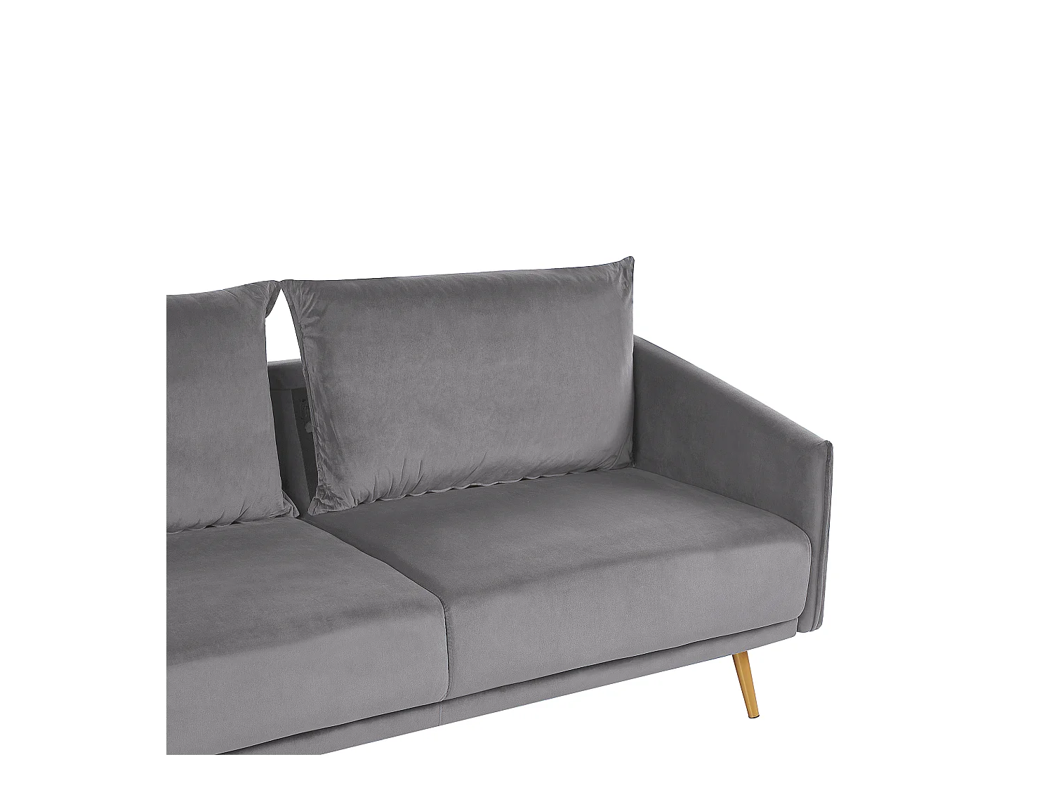 Bank MAURA Fluweel Grijs 3-zitter