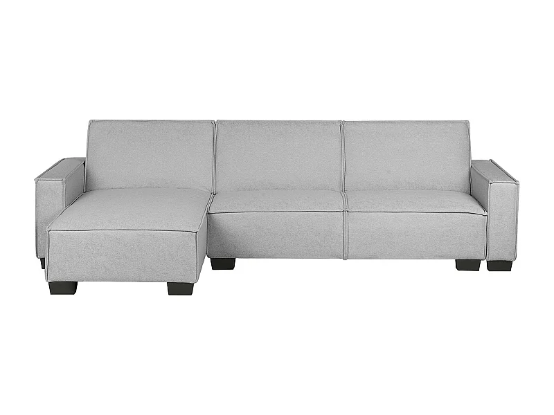 3-Sitzer Ecksofa rechts L-förmig Stoff hellgrau mit Schlaffunktion Romedal