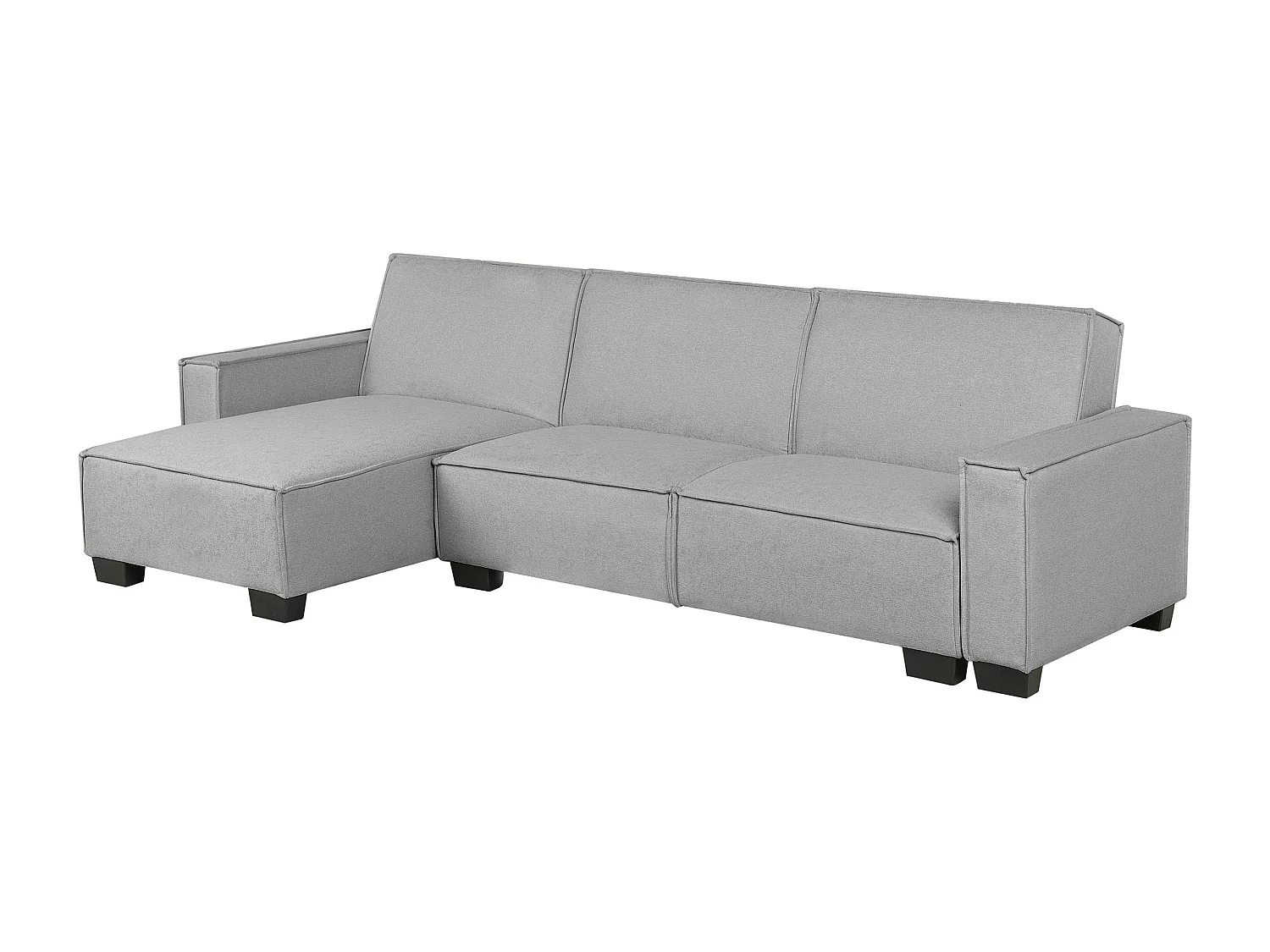 Sofá cama esquinero ROMEDAL Tela Gris claro 3 plazas Derecha