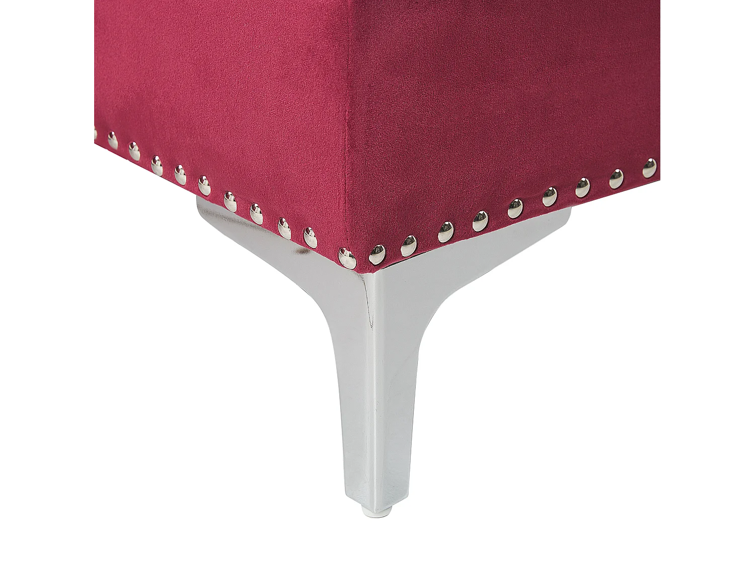 Canapé d'Angle Côté Droit - Flen - en Velours, Rouge Bordeaux