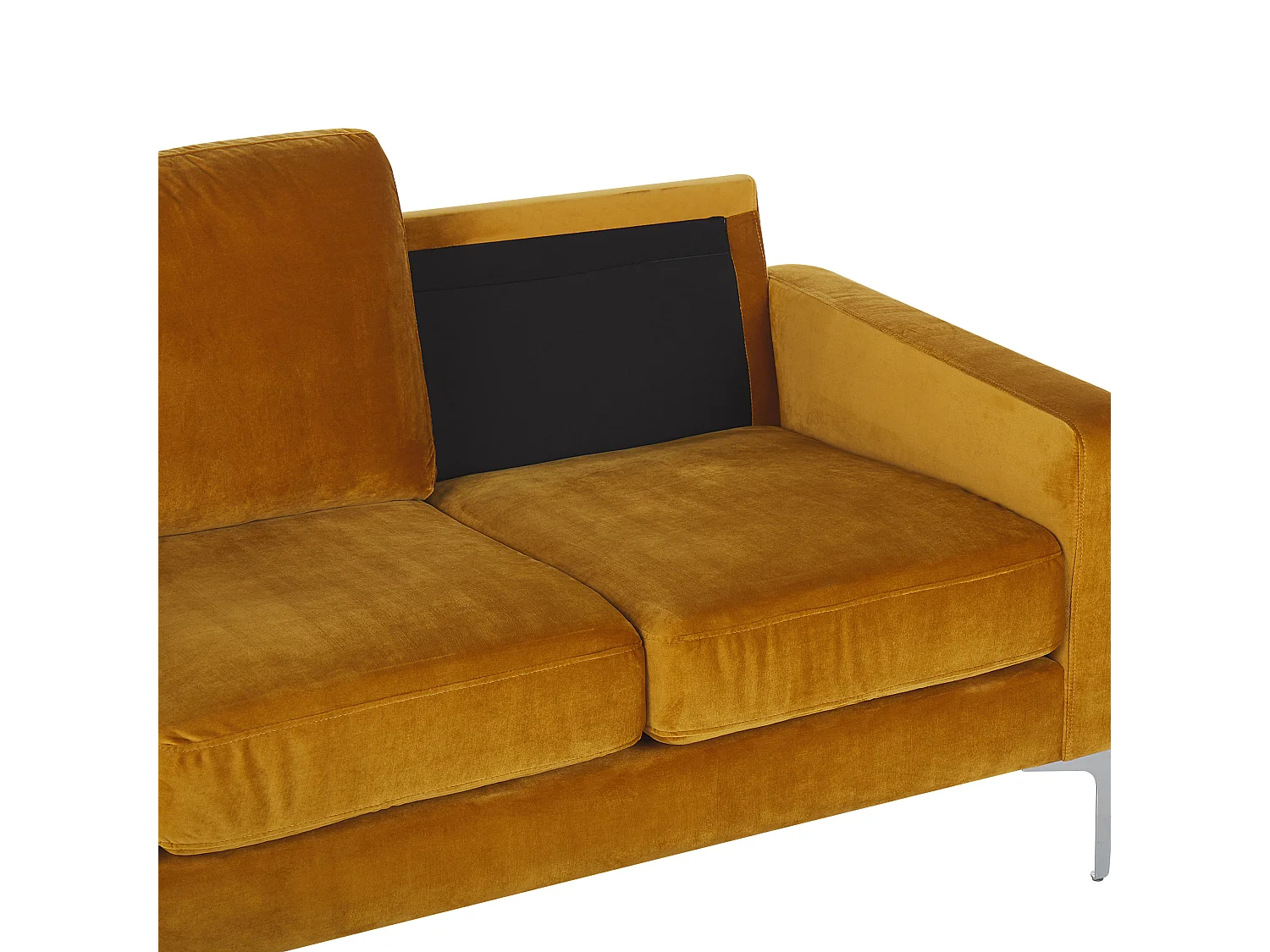 Bank GAVLE Fluweel Mosterdgeel 3-zitter