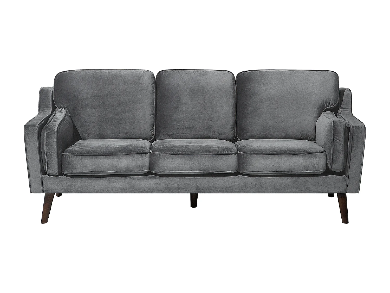Trendy Retro 3-Sitzer in Dunkelgrau Samtstoff Lokka