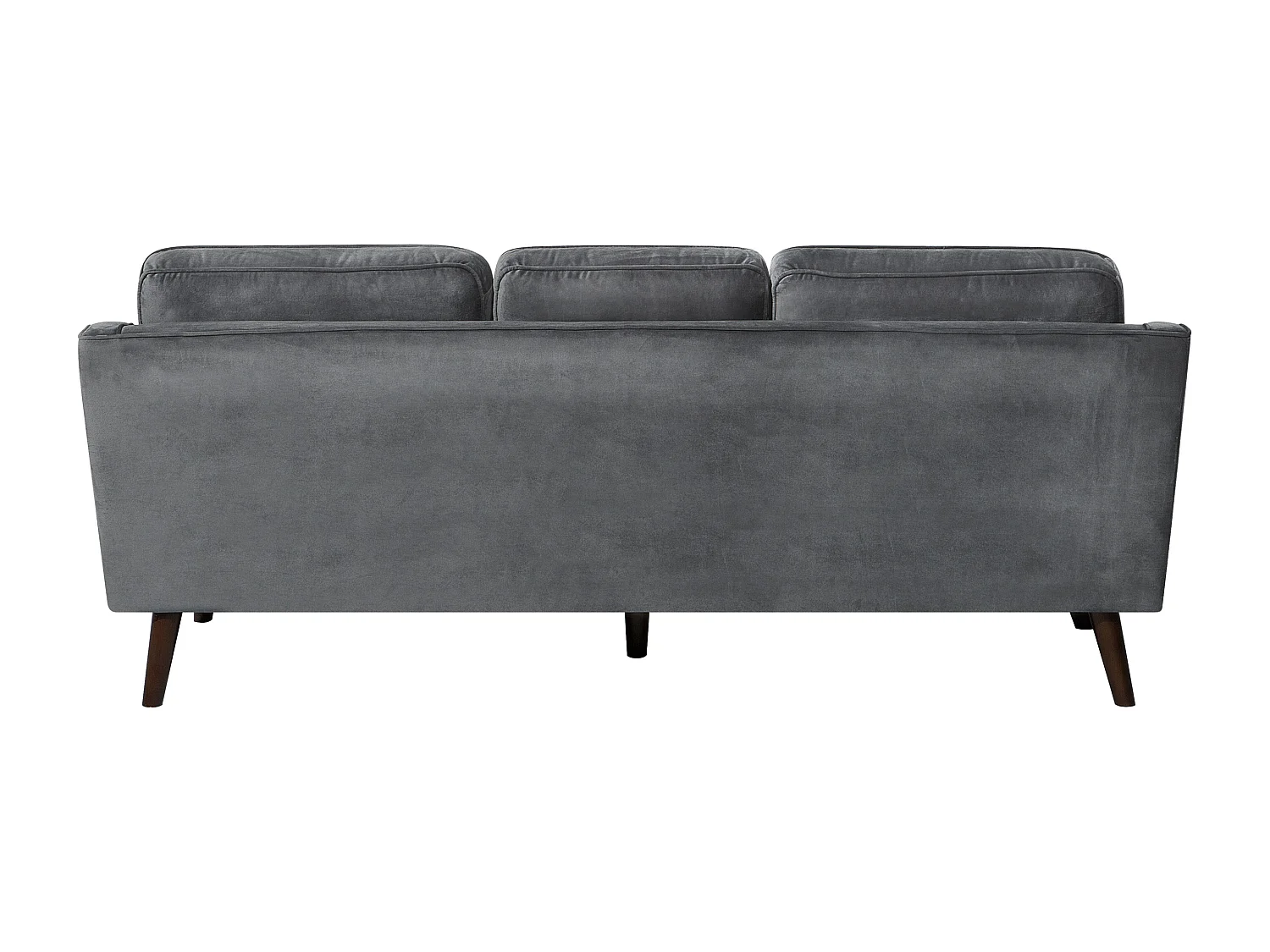 Trendy Retro 3-Sitzer in Dunkelgrau Samtstoff Lokka